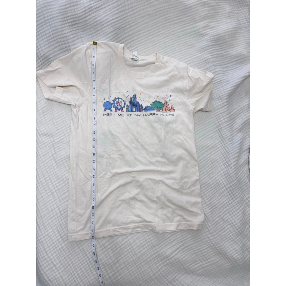 Women's Bella Canvas Beige Multicolor Graphic Tee M Happy Place - Picture 8 of 8